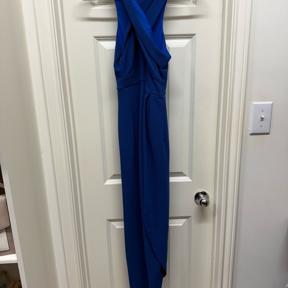 Elegant Blue Halter Dress - Picture 4 of 5